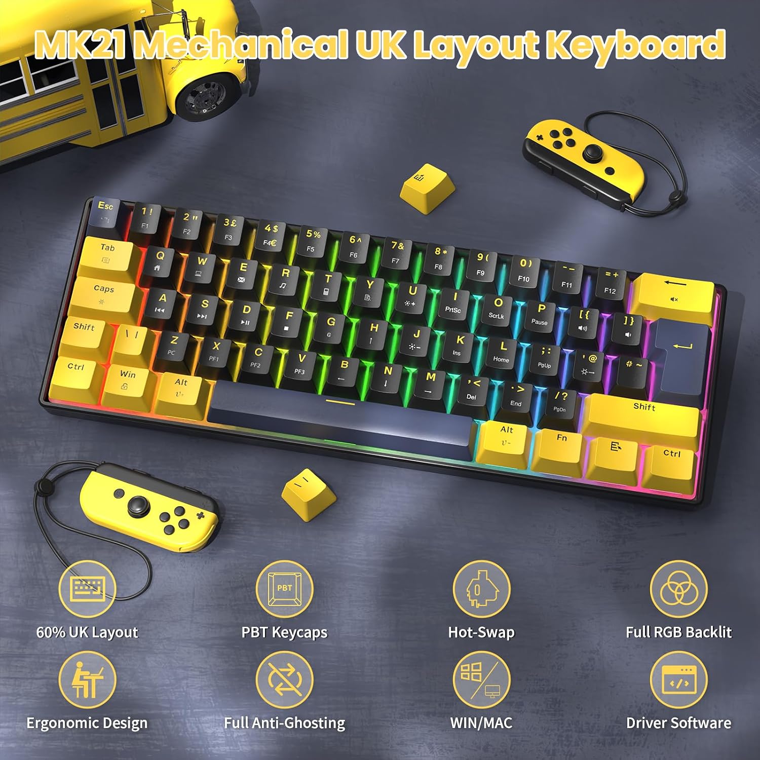 Detalle de MAGIC-REFINER MK21 62 key USB-C keyboard