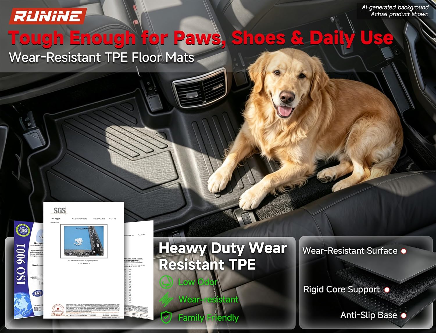Thumbnail 4 de Runine Custom Floor Mats for Kia Sportage 2023–2026 (Not for Hybrid) — All-Weather Protection Set