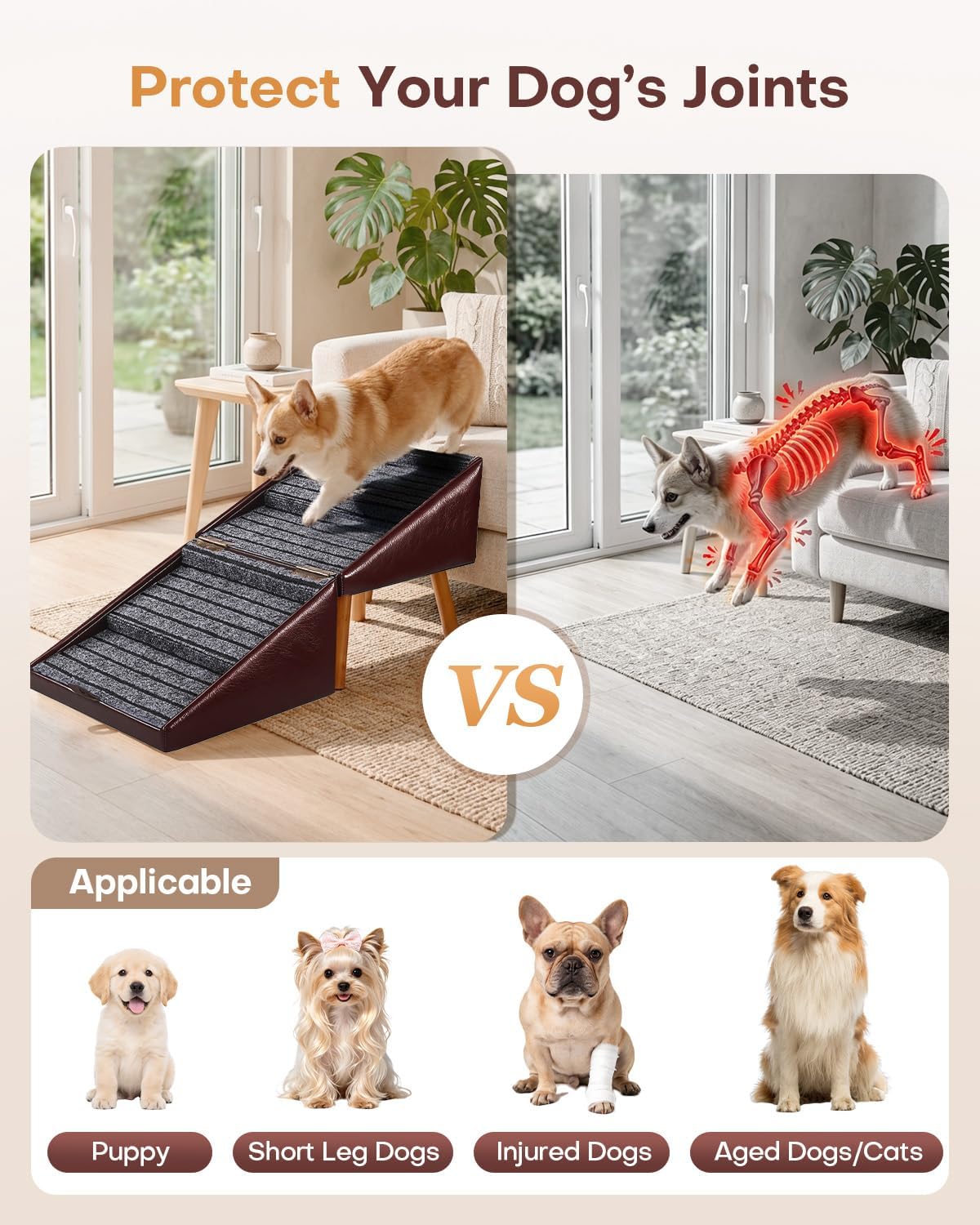 Detalle 1 de Dog Stairs, 4-Step Wooden