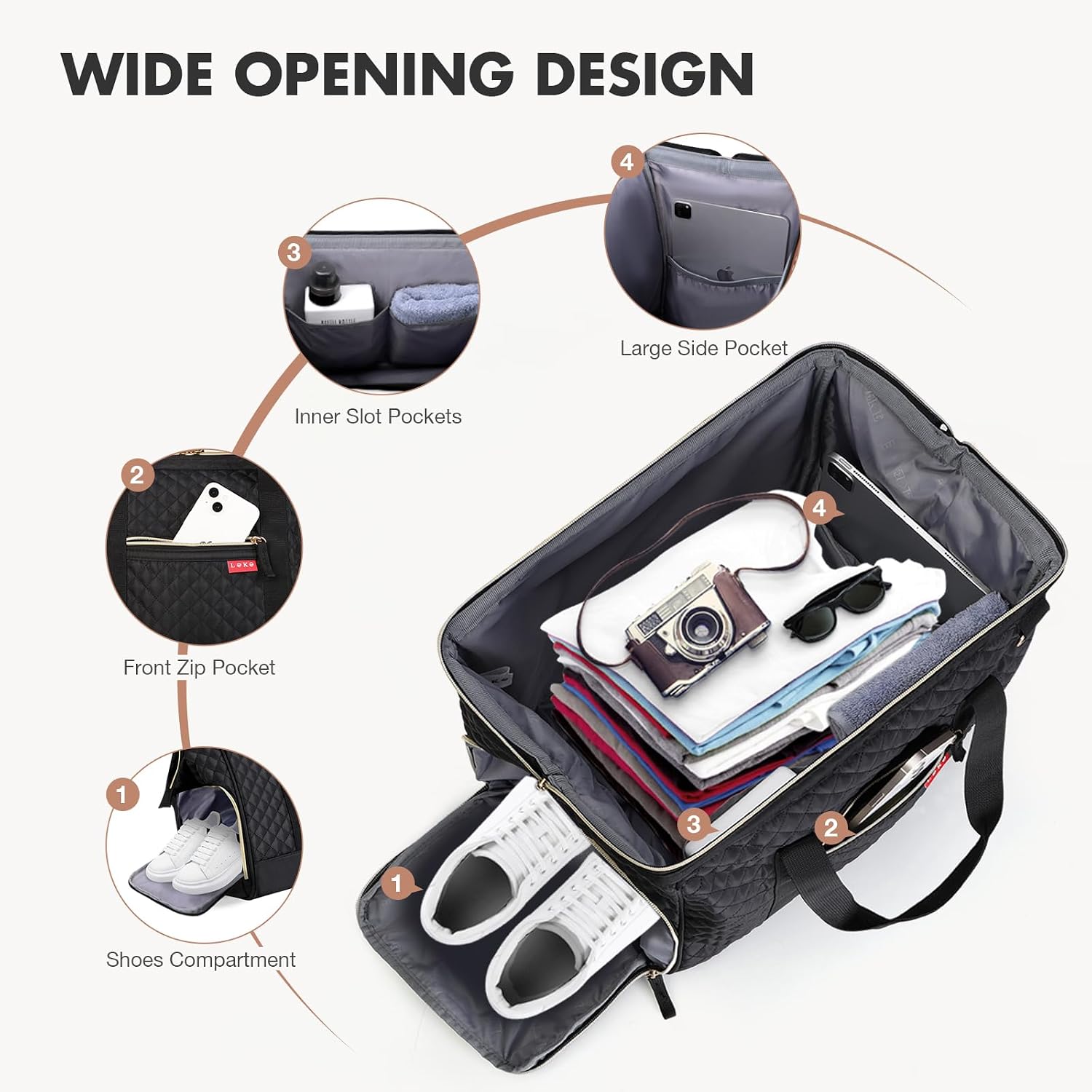 Thumbnail 3 de Lekesky Weekend Overnight Bag 45L duffle