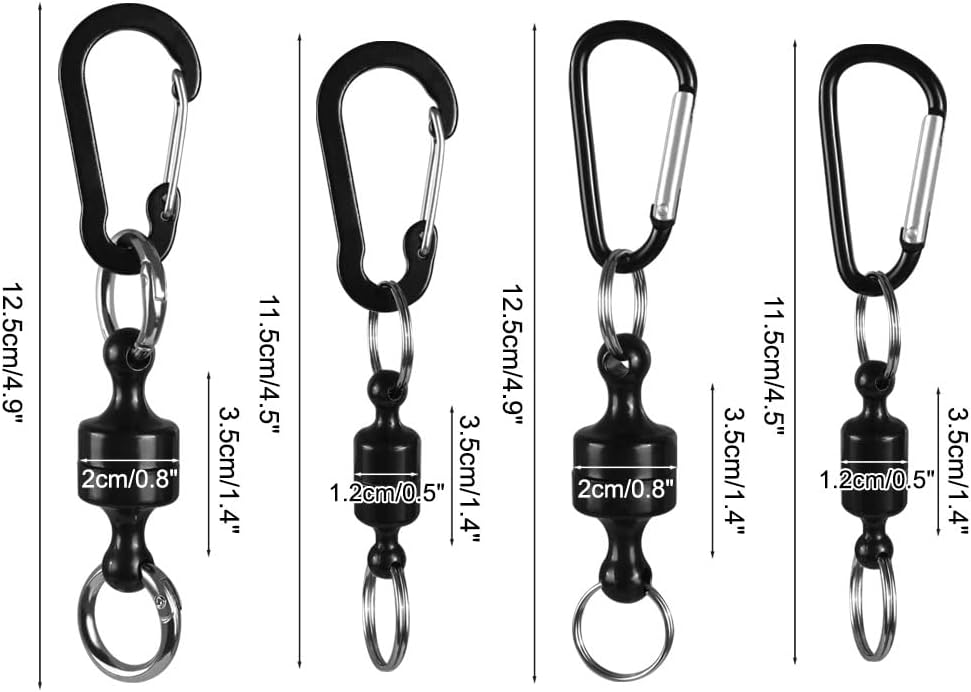 Detalle de Magnetic Carabiners: 2/4Pcs Magnetic Net Release Quick Release Keychains for Fishing, Camping, Hiking, Biking