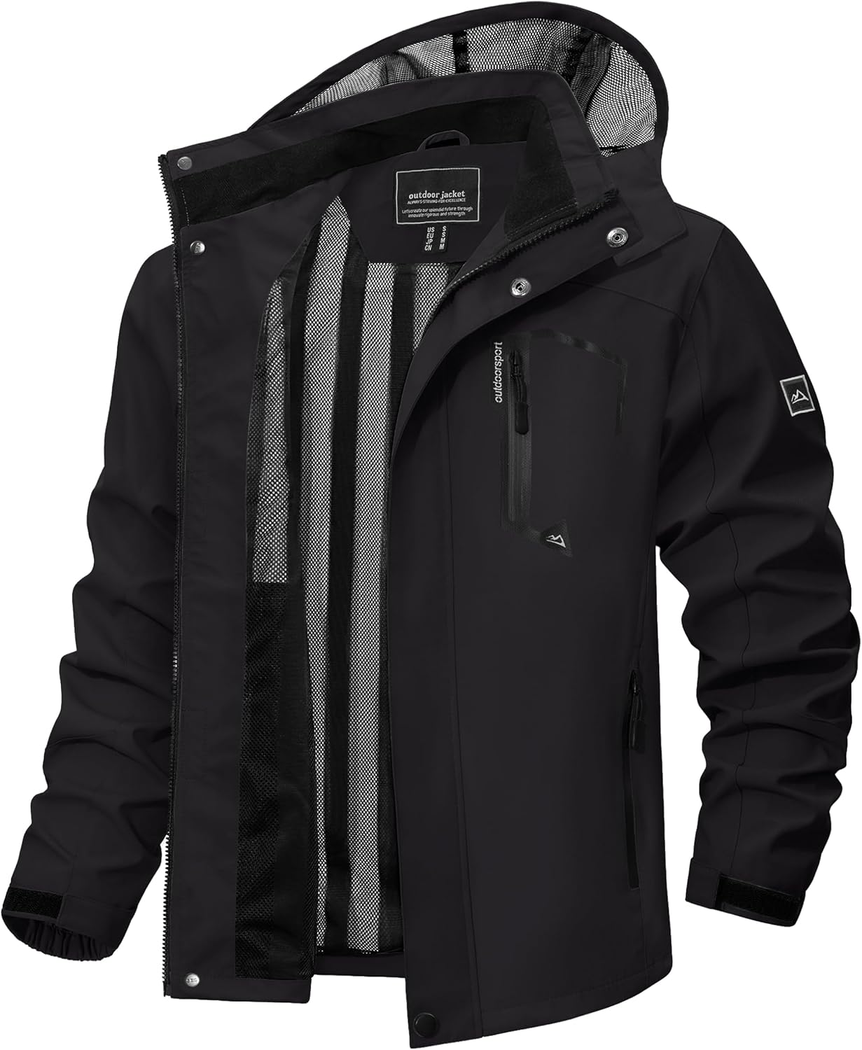 Detalle de TACVASEN Men's Lightweight Hooded Waterproof Softshell Rain Jacket