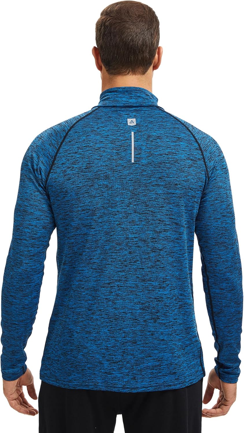 Thumbnail 1 de AMZSPORT Maglia da uomo manica lunga 1/4 zip felpa traspirante per running, palestra e allenamento