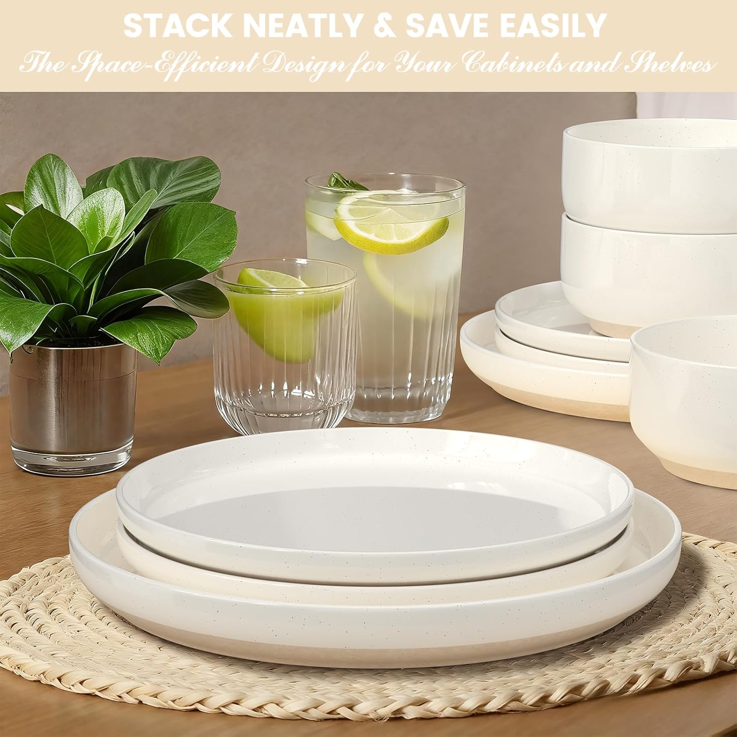 Thumbnail 4 de Plates and Bowls 12-Piece Dinnerware 🍽