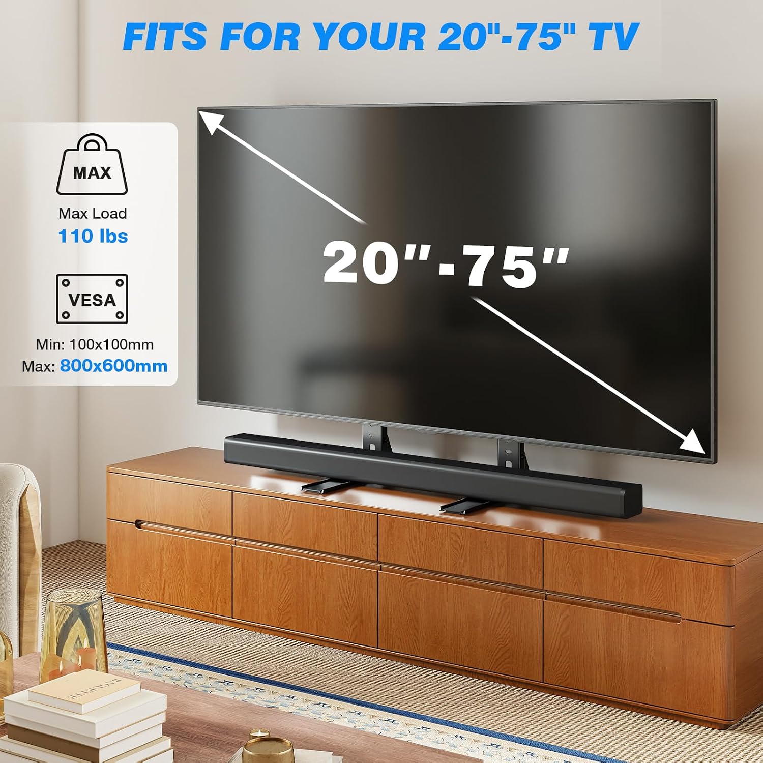 Detalle de Rfiver Universal TV Stand Mount, 110 lbs