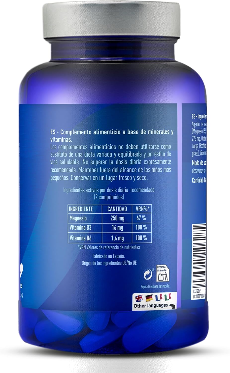 Detalle 2 de Drasanvi Magnesio Complex 💊 180 Comprimidos, Alta Absorción