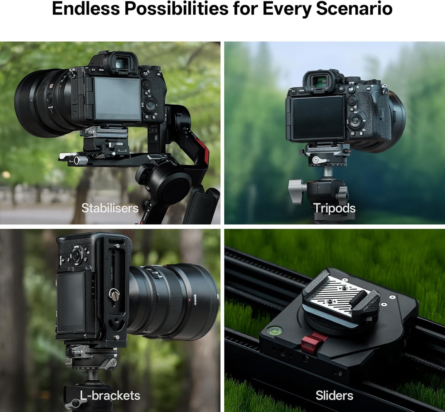 Thumbnail 3 de PGYTECH Arca-Swiss V2 Schnellwechselplatte & Klemme für Sony/Nikon/Fuji/DJI – mit 1/4-Zoll- bis 3/8-Zoll-Gewinde