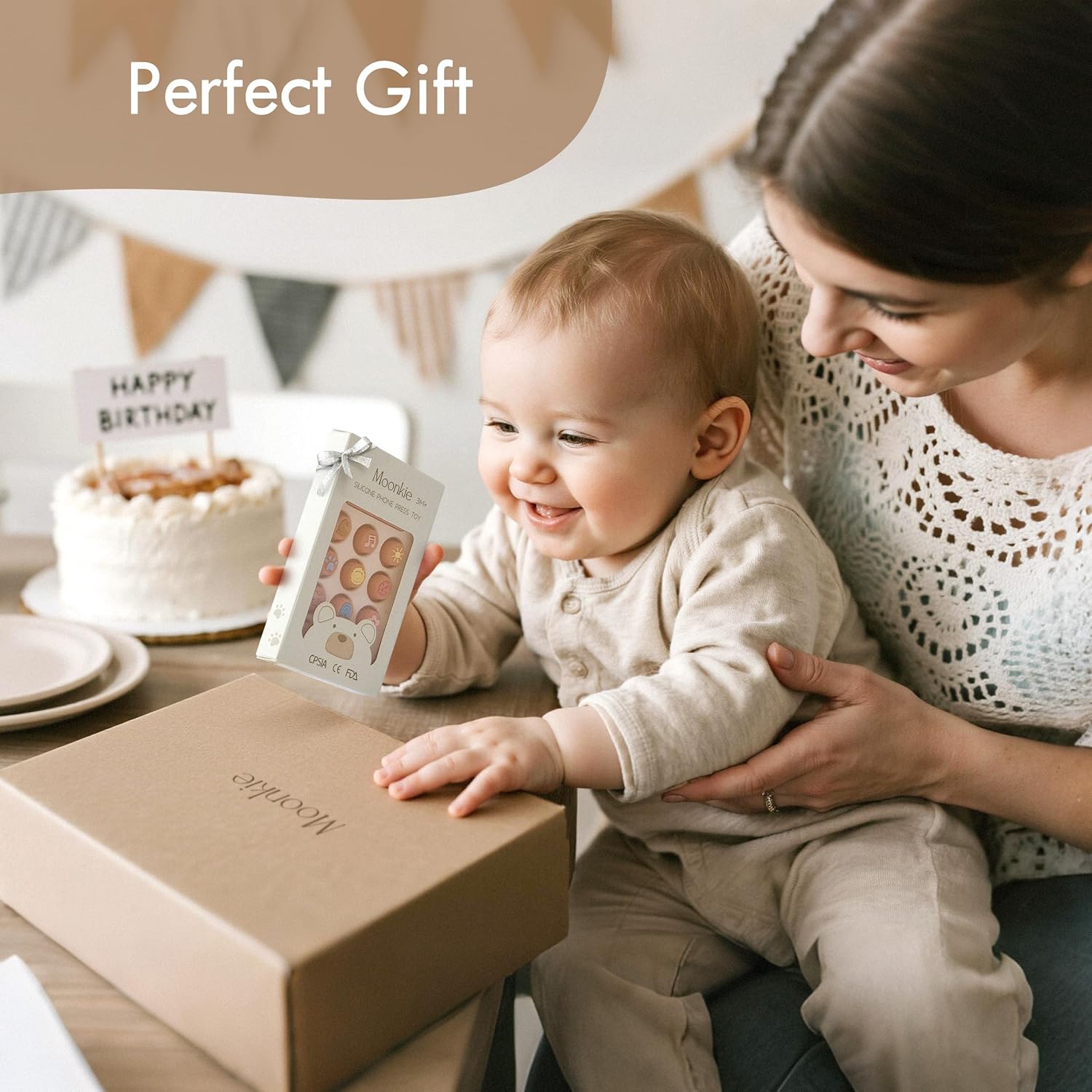 Thumbnail 6 de Moonkie Teething Toys: Silicone Phone Press Teether for 3 Months+ (BPA-Free)