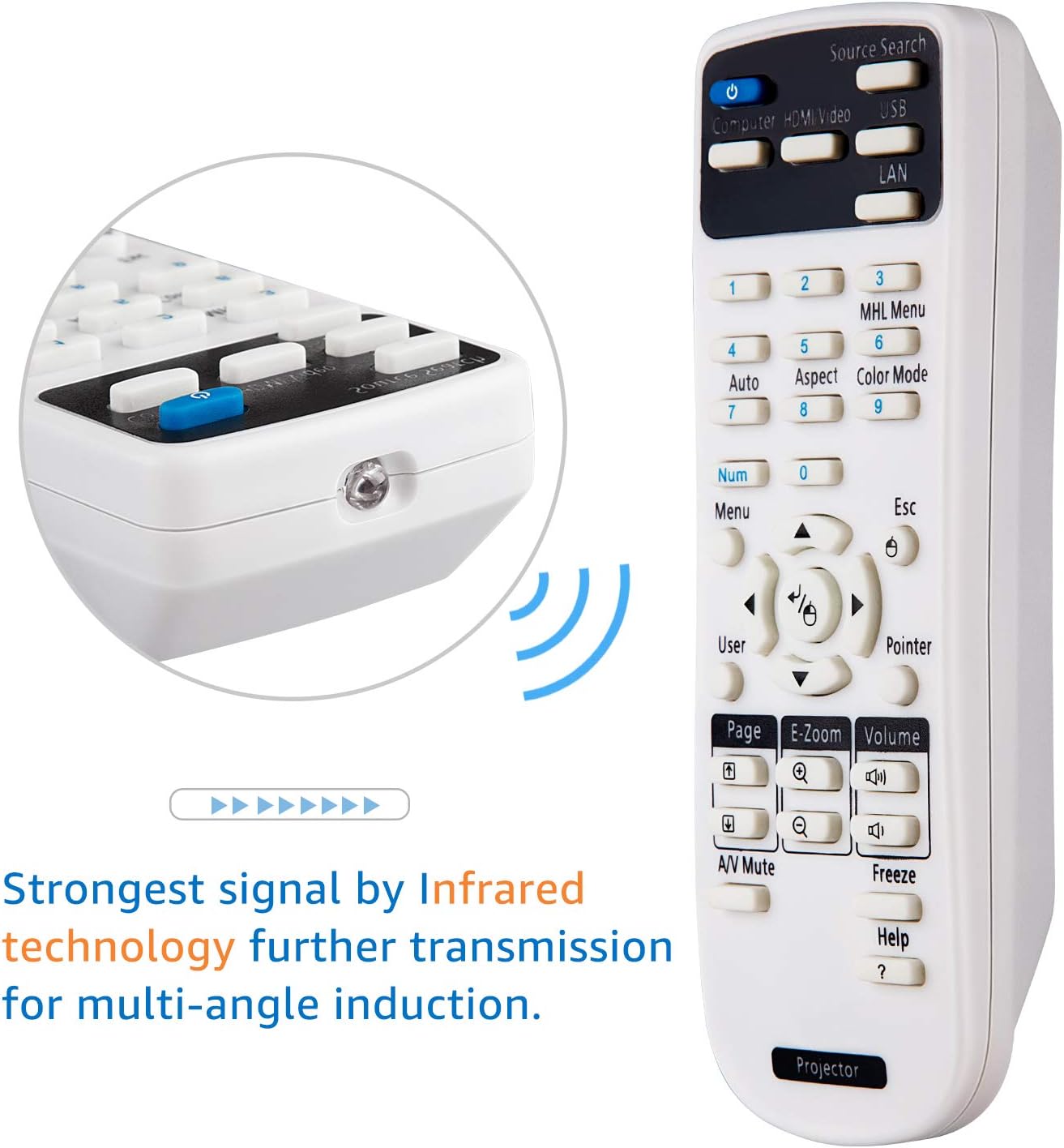 Thumbnail 3 de Projector Remote Control for Epson Projectors Home Cinema EB EMP EX VS H BrightLink Powerlite Series