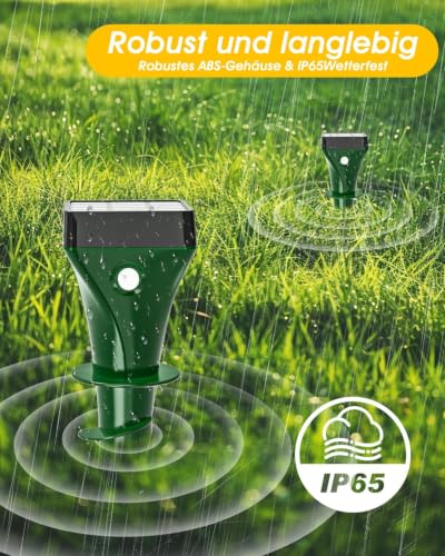 Detalle de HOAMZ Maulwurf Vertreiber 2er Set – Unschädlich für Haustiere, IP65, Solarbetrieben
