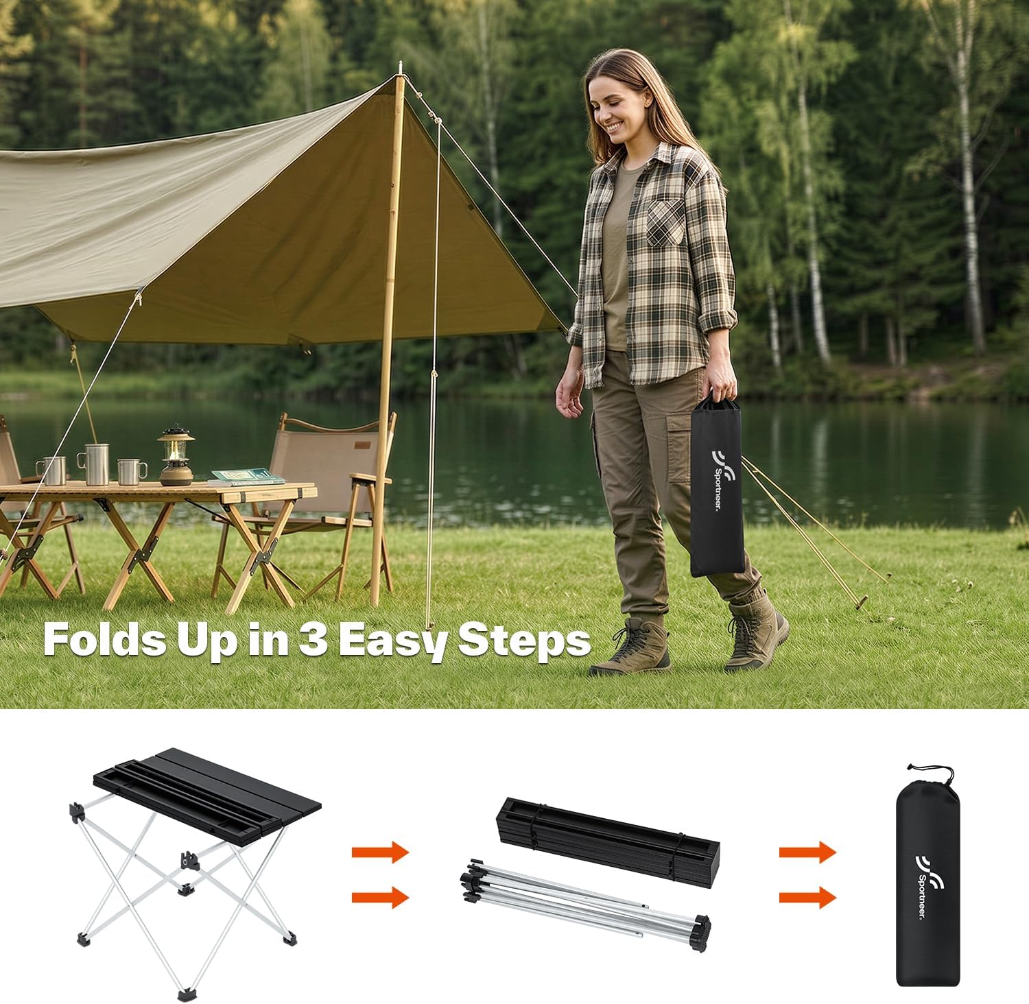 Thumbnail 6 de Sportneer Camping Table Folding Table – Lightweight Aluminium, 3 Sizes