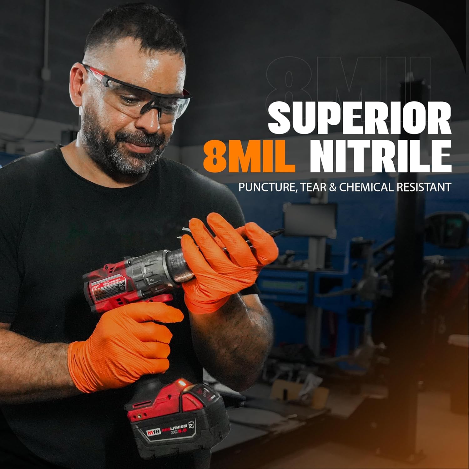 Detalle de GRIPXX Herkules Grip Heavy Duty 8 mil Nitrile Gloves
