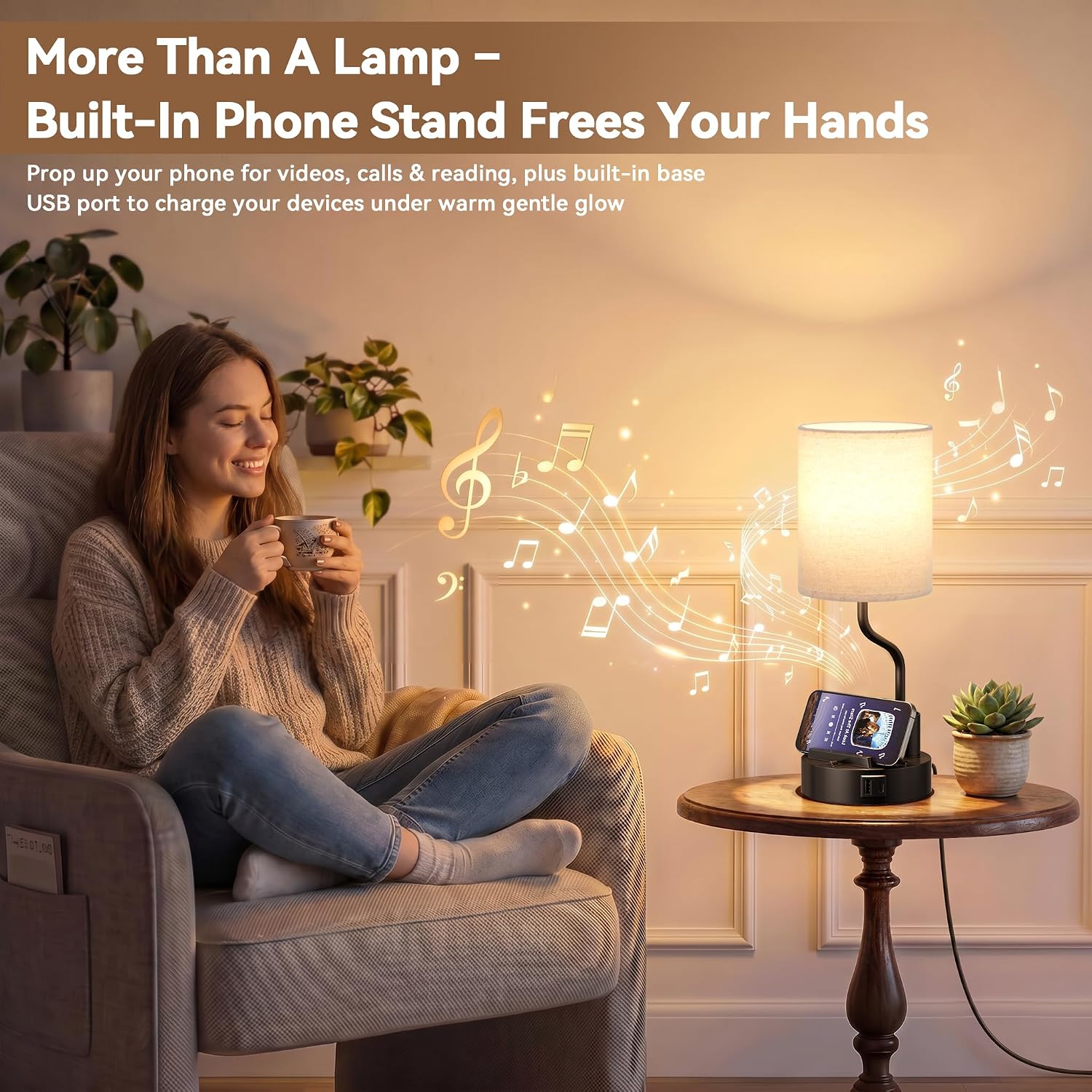 Thumbnail 4 de Fenmzee Lamps 23 Table Lamp Set of 2 with USB-A/C, Outlets & 3 Color Temps