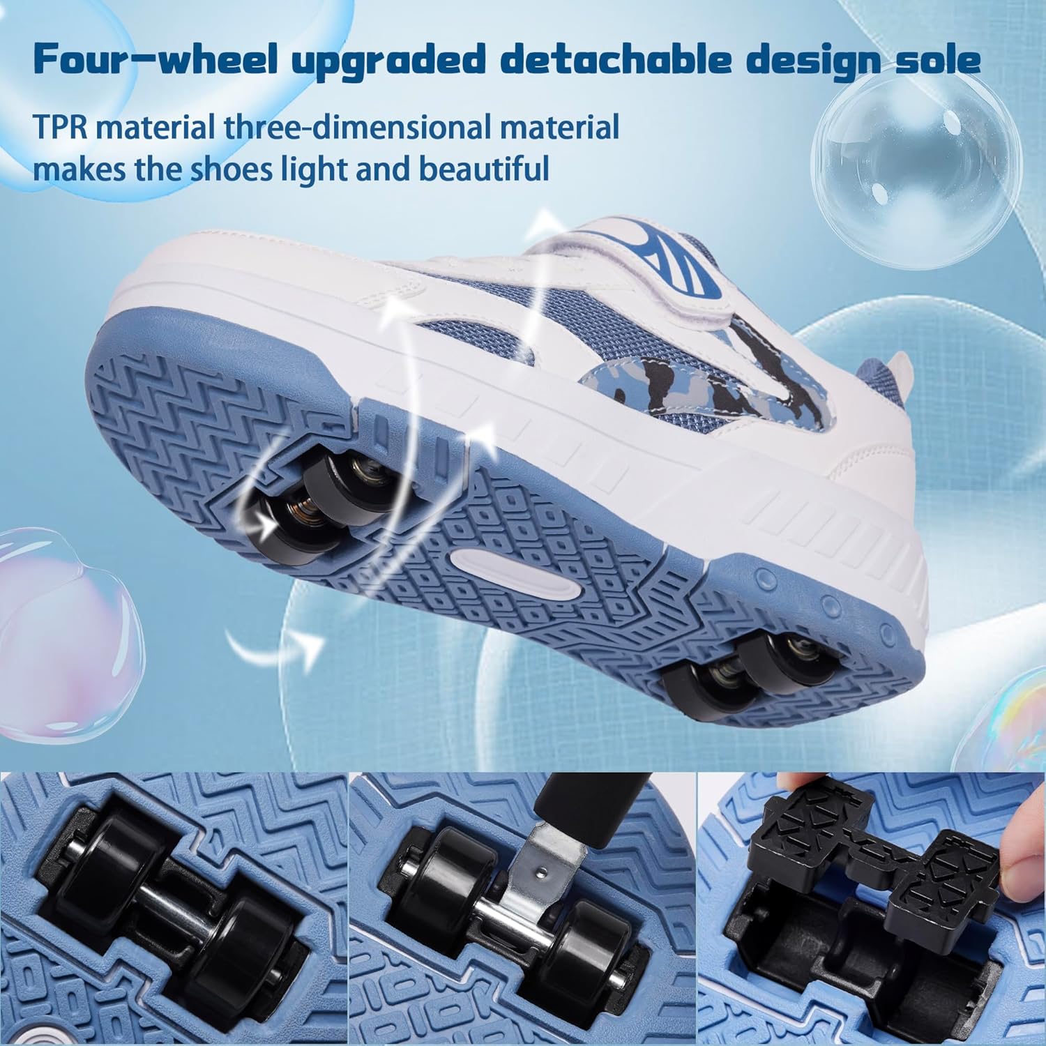 Thumbnail 4 de YINGCSM Rollschuhe mit Rollen (2-in-1) für Kinder – Turnschuhe zum Umrüsten für draußen