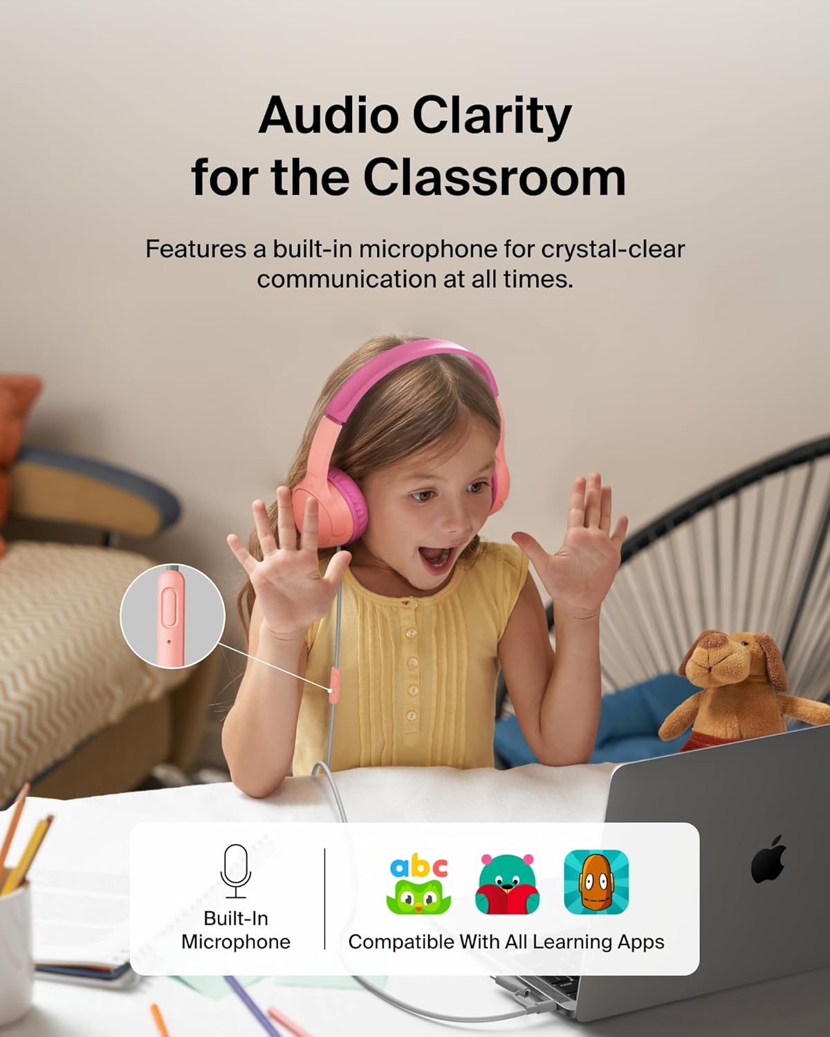 Thumbnail 3 de Belkin SoundForm Mini Kids 85dB headphones