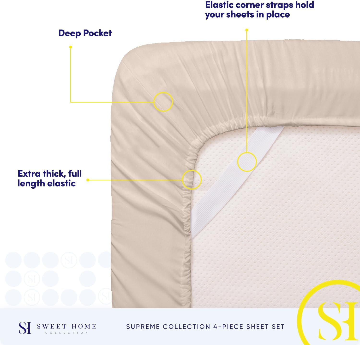 Thumbnail 4 de Sweet Home Collection 1800 King Bed Sheets