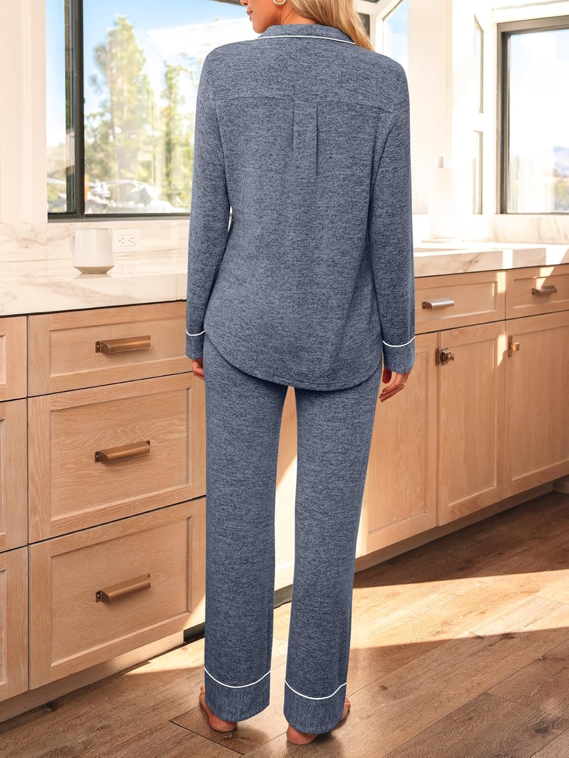 Detalle 2 de LILLUSORY Women's Long Sleeve Pajama Set — Drawstring Pants