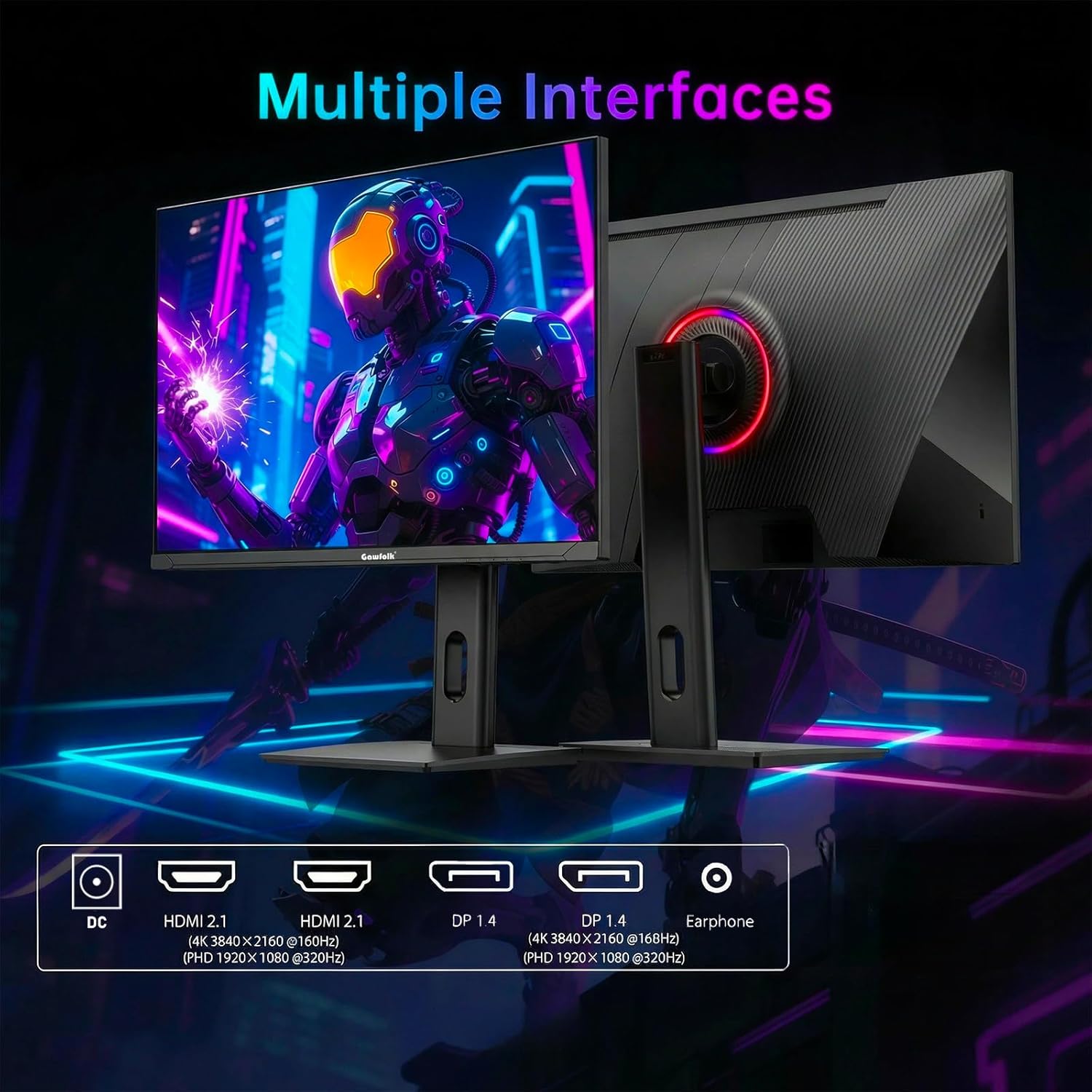 Thumbnail 4 de Gawfolk 27-Zoll 4K Gaming-Monitor (Dual-Mode UHD 160 Hz / FHD 320 Hz) mit IPS, FreeSync, HDMI 2.1 & DP 1.4