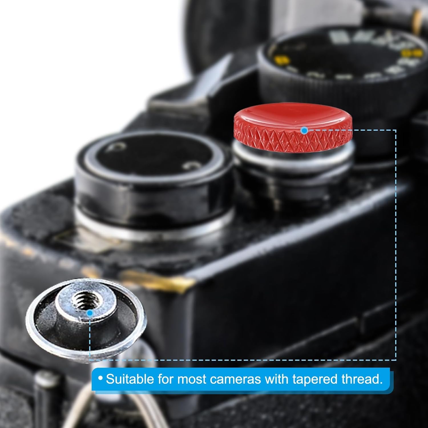 Thumbnail 4 de PATIKIL 5 Pack Soft Shutter Release Button for Cameras (Pure Copper, M3 x 0.5, Matte Black)