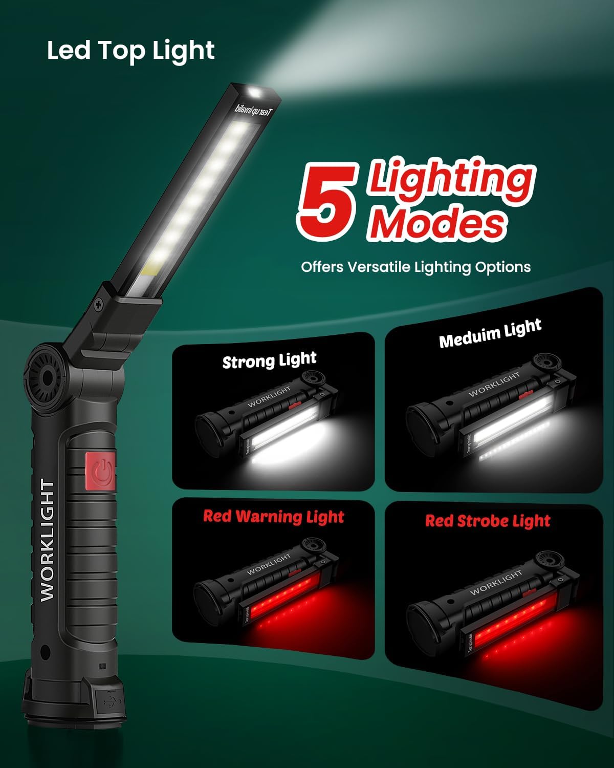Thumbnail 6 de Coquimbo GZD-001 2-Pack Rechargeable Work Lights with Magnetic Base and Hook