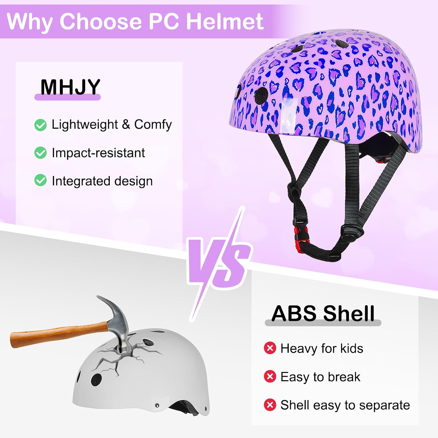 Thumbnail 2 de MHJY Kids Helmet for Age 3-14 Girls: Adjustable Bike Helmet with DIY Cat Ears