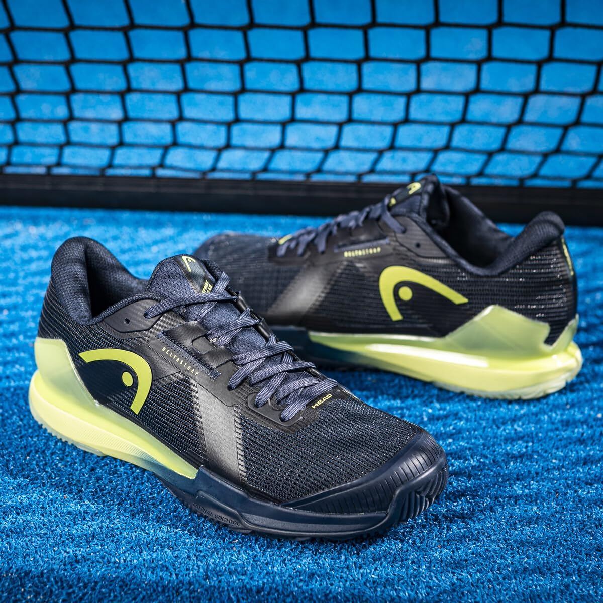 Detalle de HEAD Sprint Pro 4.0 Padel Men, Lime, Navy — Confort et adhérence pour le jeu rapide