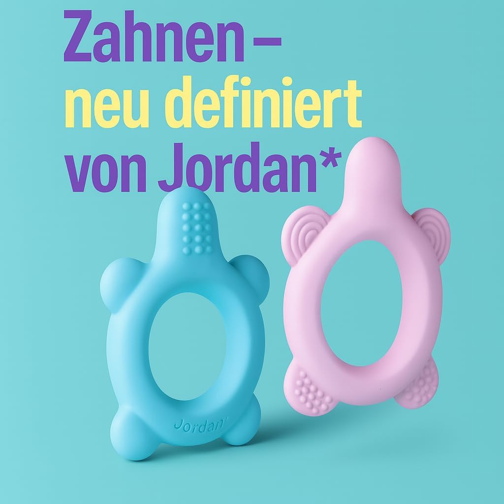 Detalle de Jordan Step 0 Beißring & Trainingszahnbürste für Babys – 2-in-1-Lösung rosan