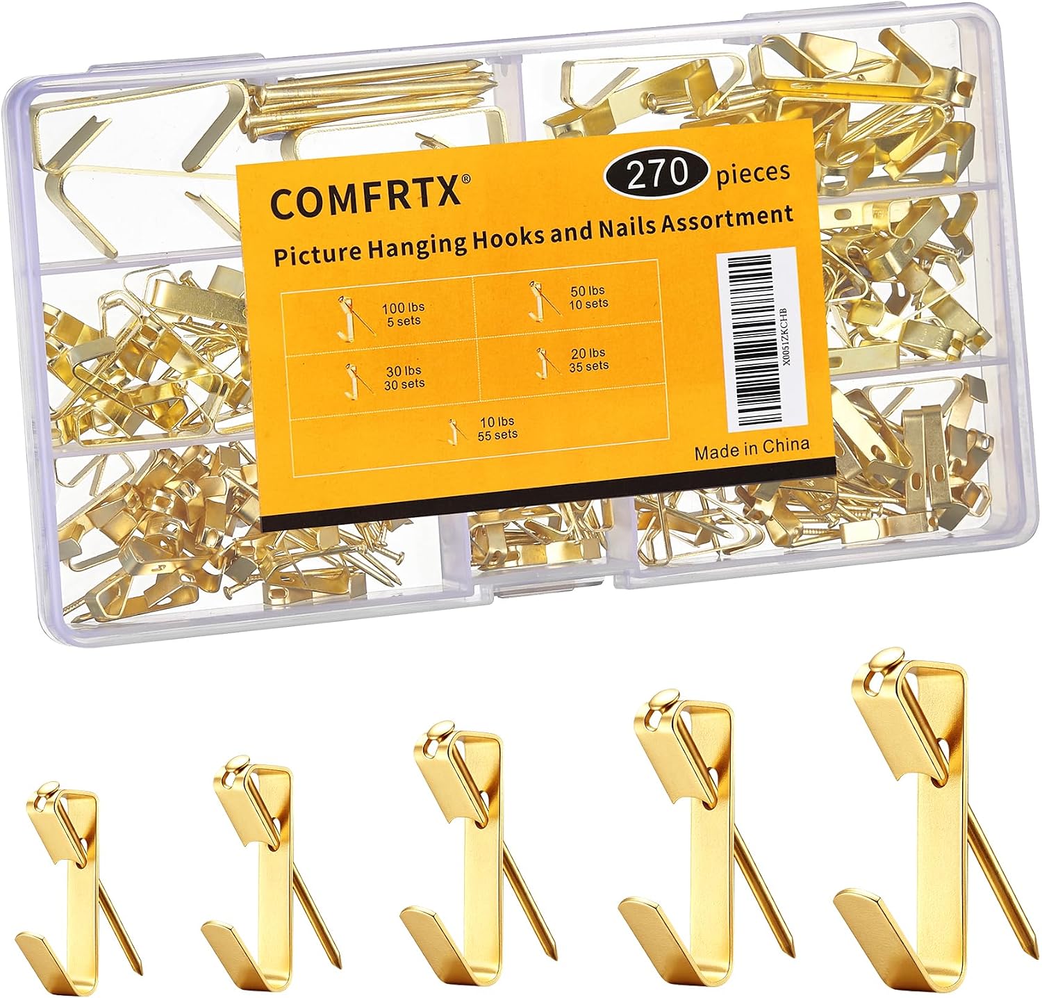 Detalle de COMFRTX Picture Hanging Hooks 270-Piece Kit
