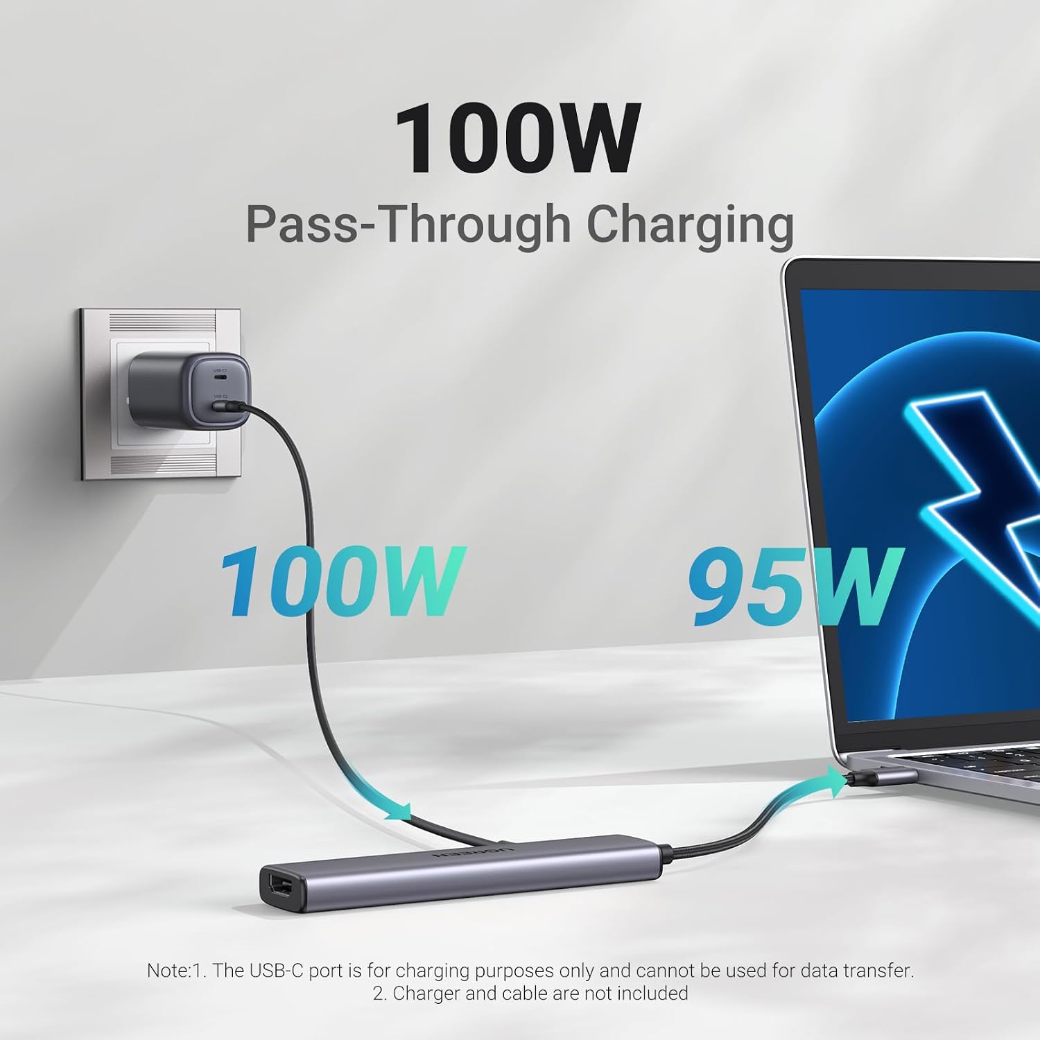 Detalle de UGREEN Revodok USB C Hub 5‑in‑1, 100W PD