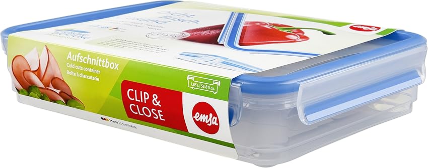 Detalle de Emsa Clip & Close Conservador Hermético Transparente 1.65 L 🥙