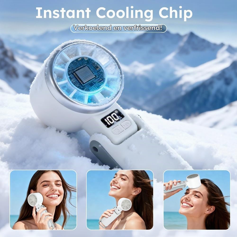 Thumbnail 5 de AUAUY 5658556 handventilator, 180° opvouwbaar, 3600 mAh, wit