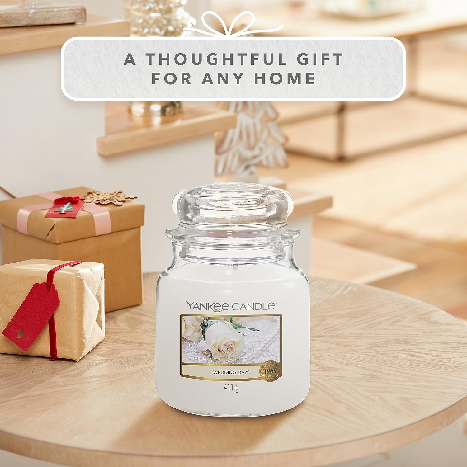 Detalle de Yankee Candle bougie jarre parfumée Jour de noces – moyenne taille, 411 g, 50–75 heures
