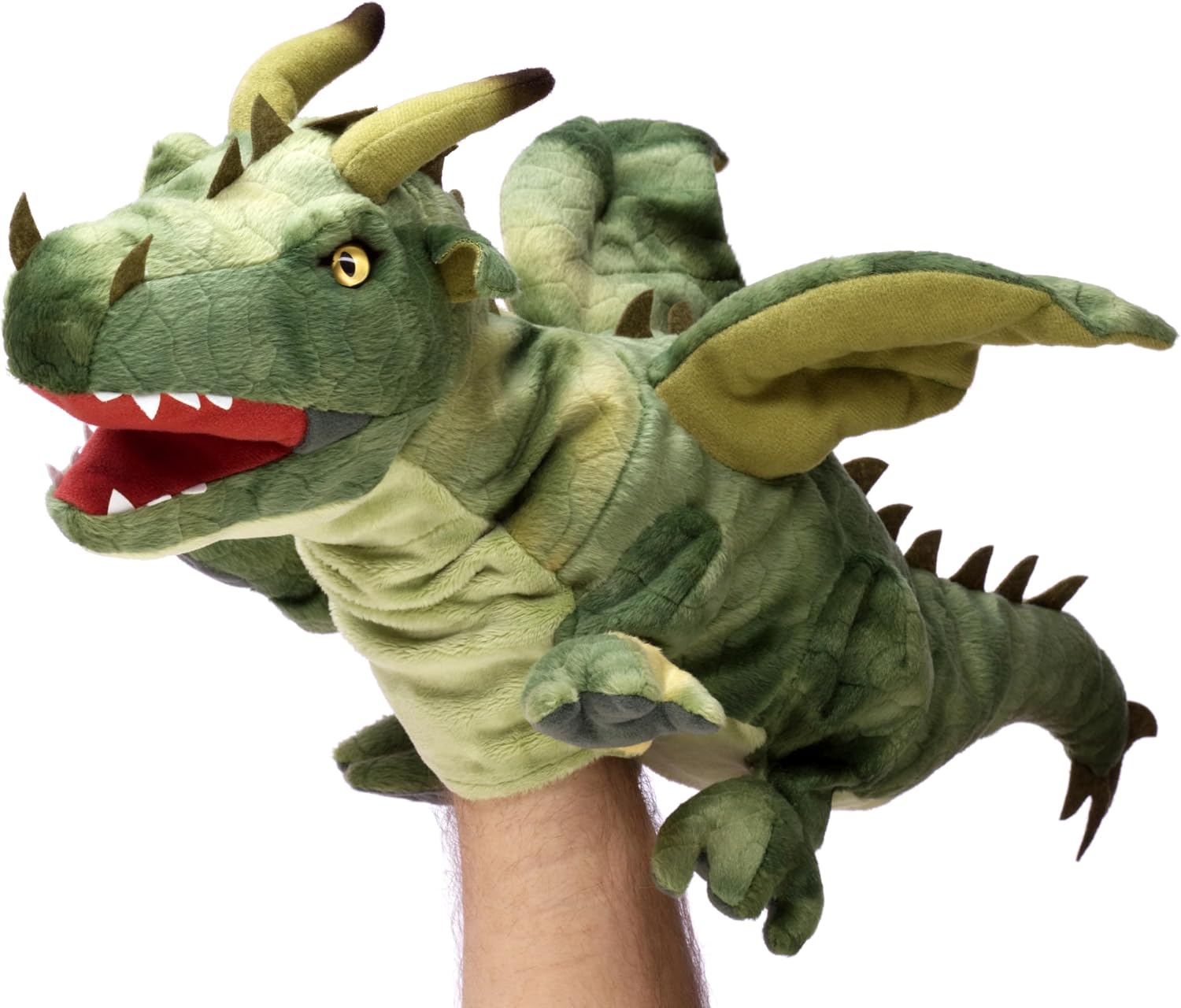 Detalle 2 de Uni-Toys zielona pacynka-smok 49 cm, pluszowa z wypełnieniem z recyklingu
