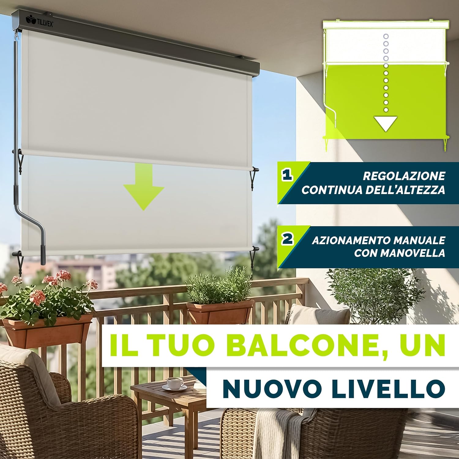 Thumbnail 1 de tillvex Tenda da sole verticale 140 x 250 cm 🏡