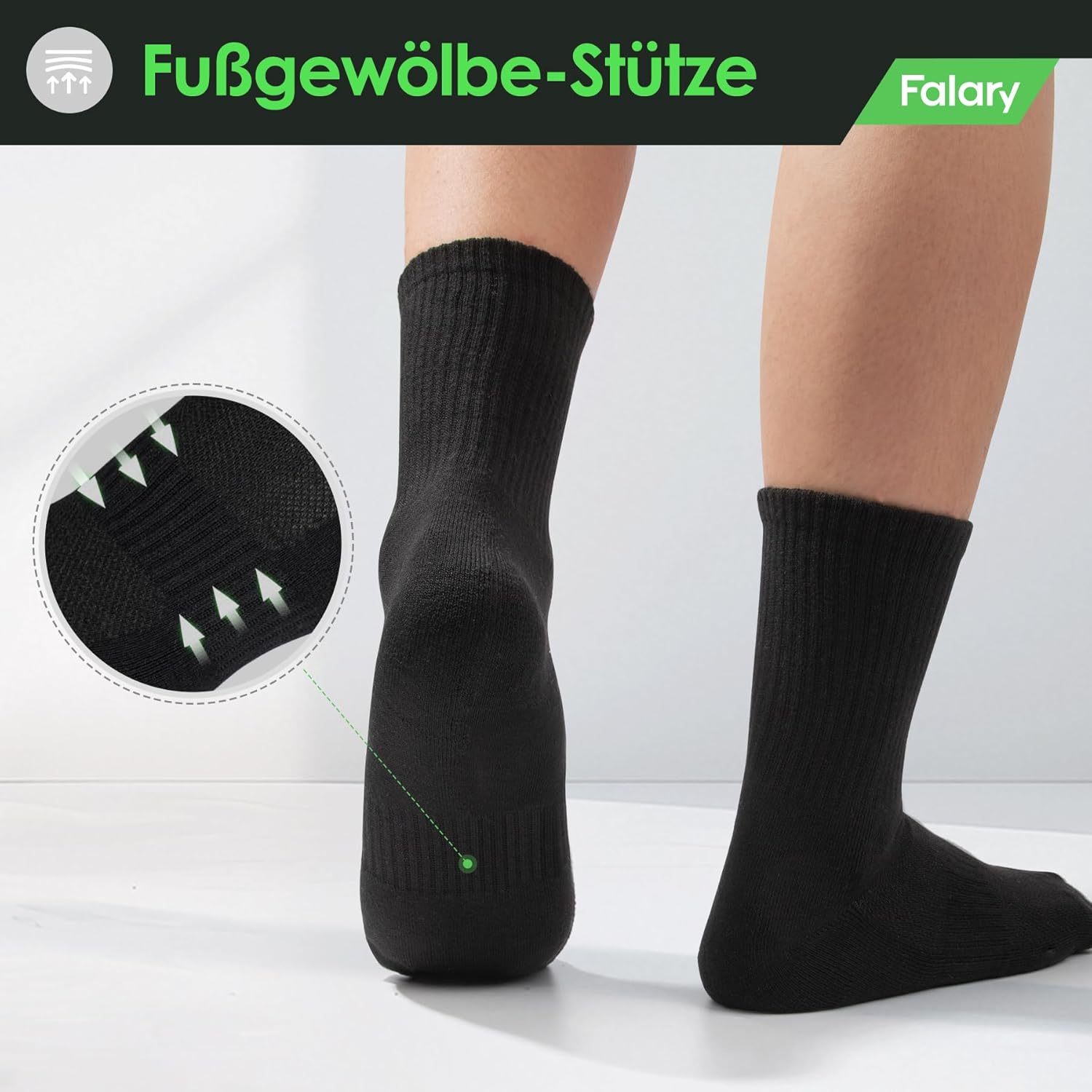 Thumbnail 2 de FALARY Sport- & Alltagssocken (Herren/Damen) mit Frotteesohle – 3er/6er/12er Set, Baumwolle, Größe 35–50