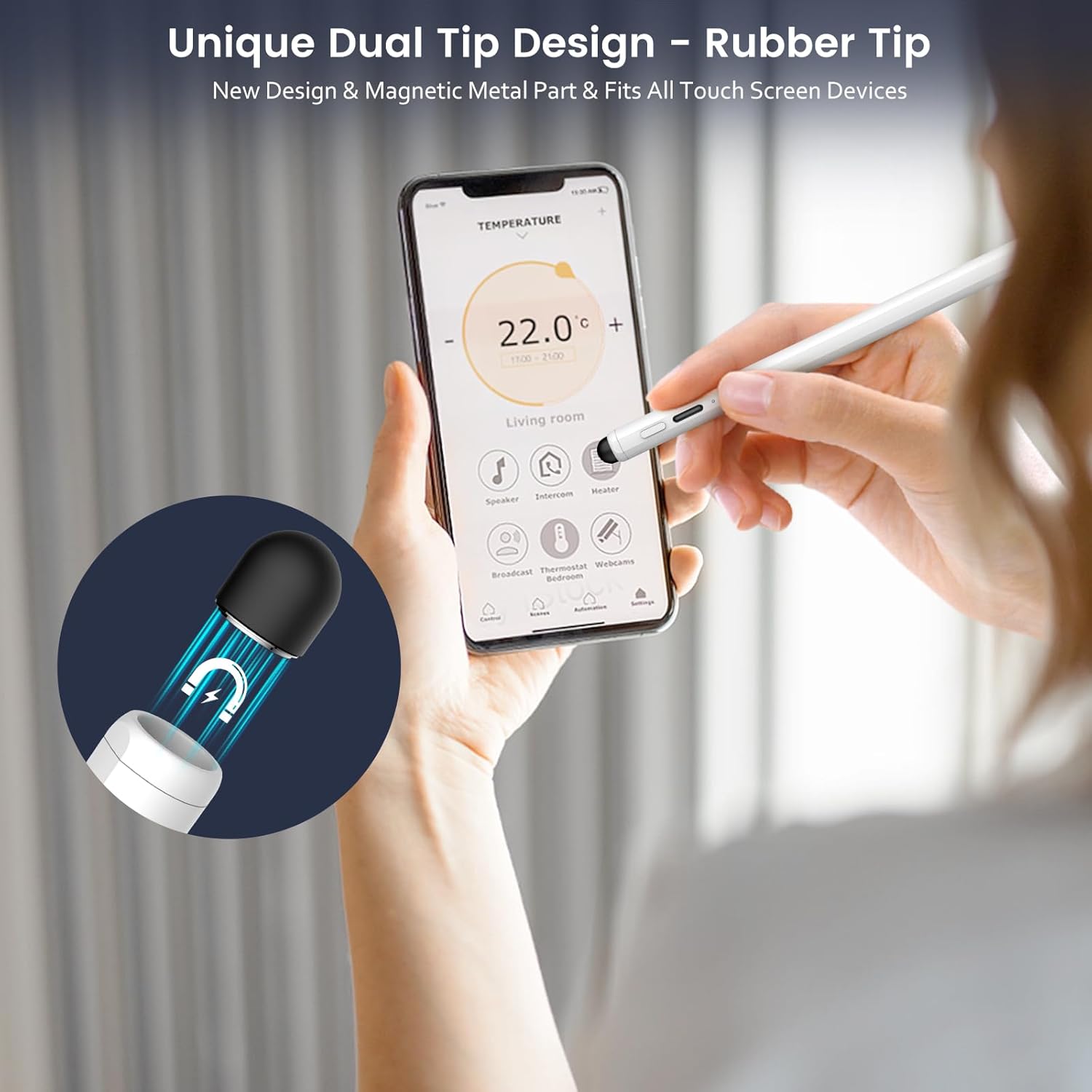 Thumbnail 3 de STYLUSHOME Pencil for iPad 11th/10th/9th (2X Fast Charge) Dual-Tip Stylus with Palm Rejection & Tilt Sensitivity