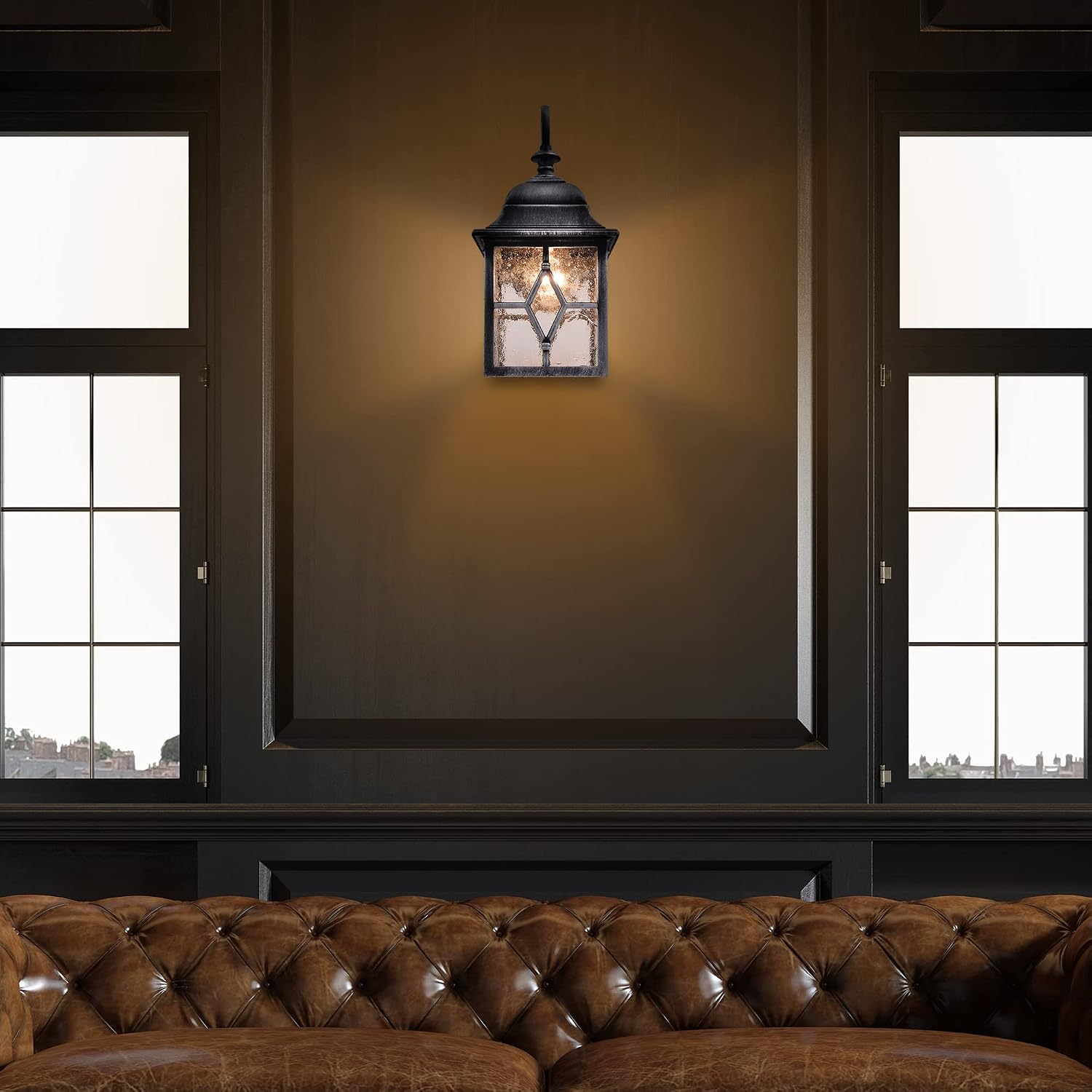 Detalle 2 de LUTEC Vintage Wall Light IP23: Classic Aluminium Lantern for Indoor and Outdoor Use