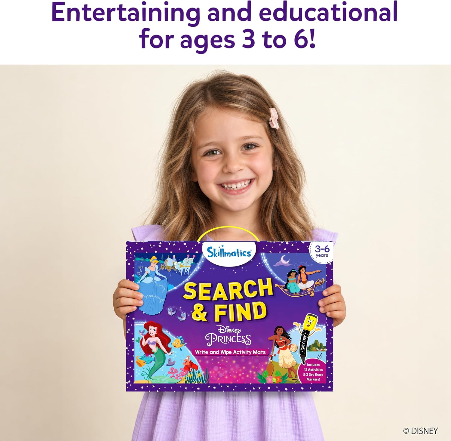 Thumbnail 6 de Skillmatics SKILL810SFDP Disney Princess Reusable Search & Find Mats, 12 Activities