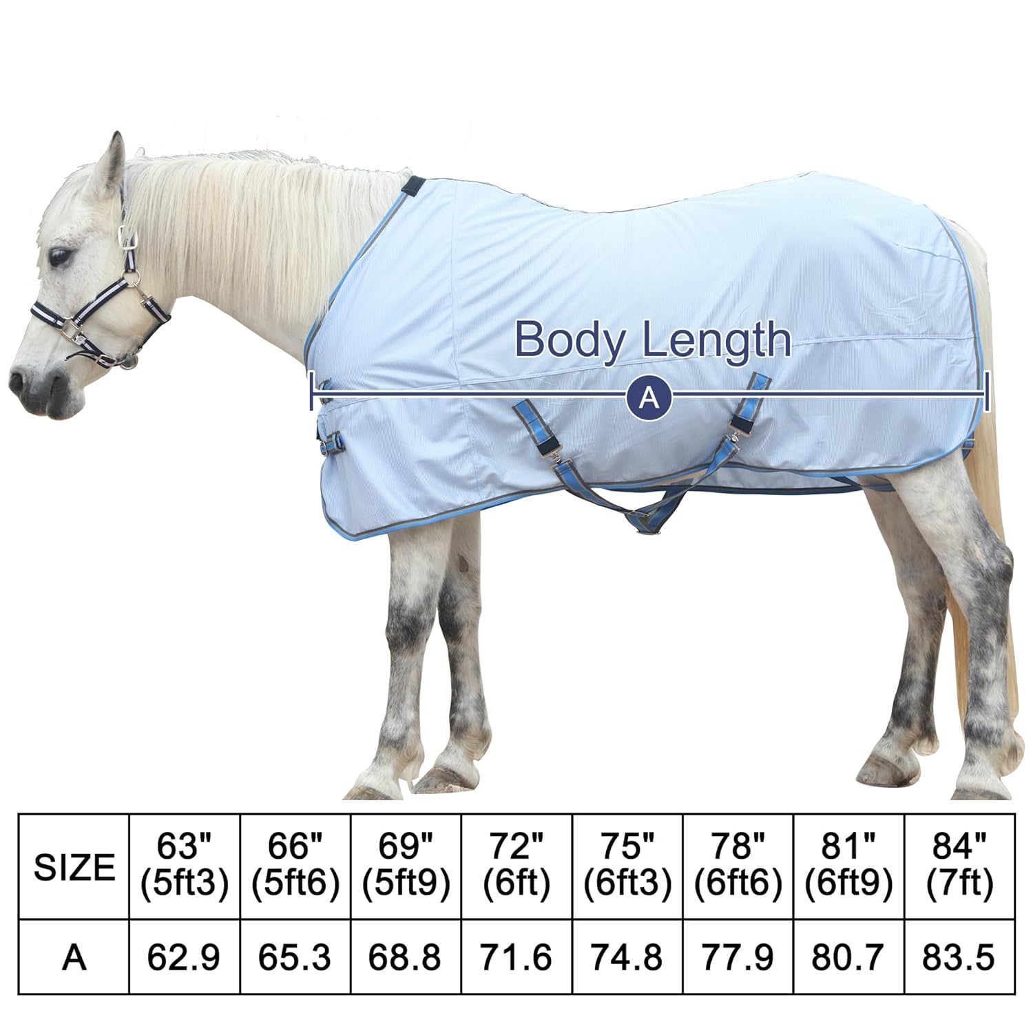 Thumbnail 6 de Fly Rug for Horses – Lightweight Mesh Fly Sheet with UV Protection (6'6")
