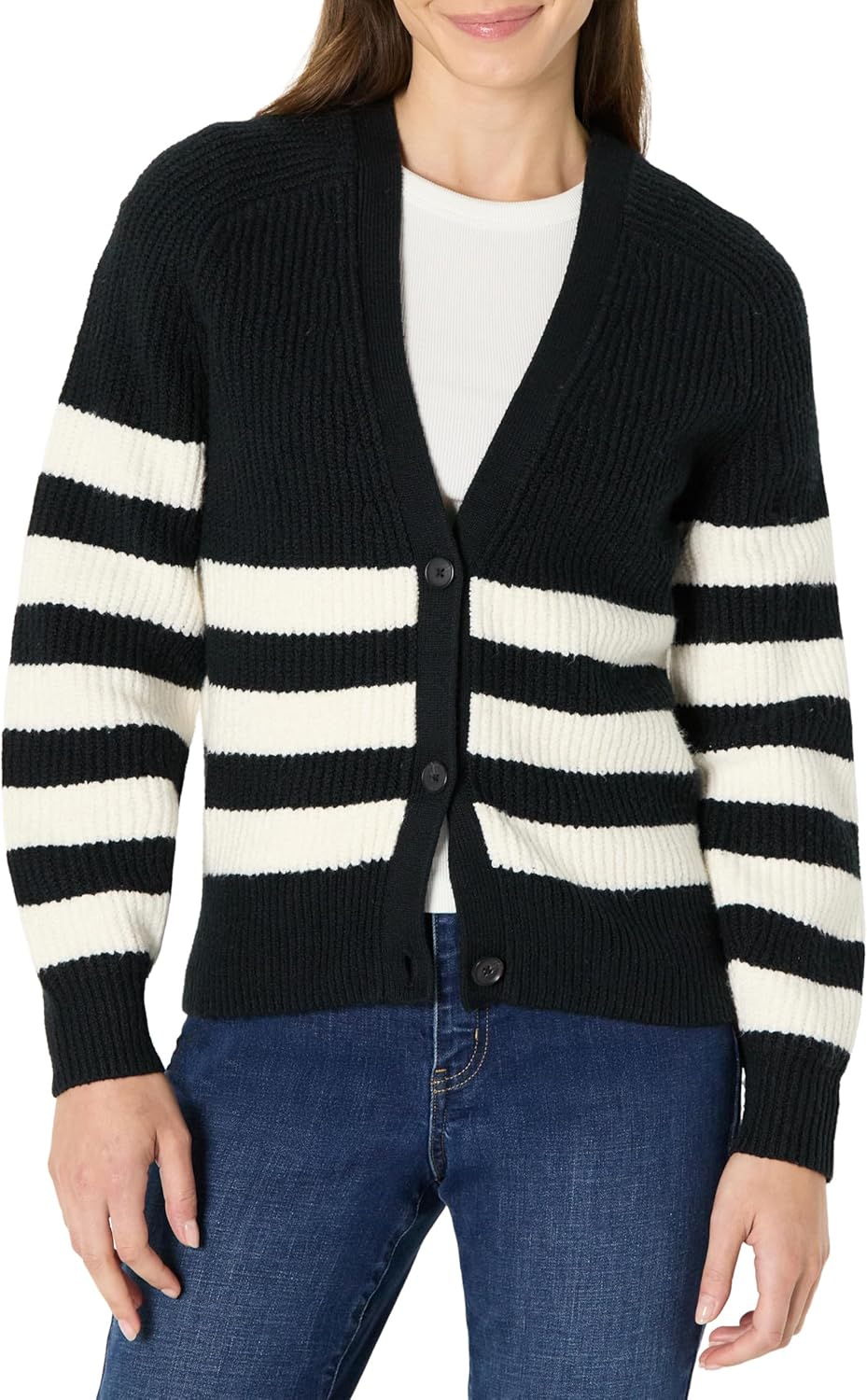 Thumbnail 5 de Amazon Essentials Damen gerippte Soft-Touch-Blouson-Strickjacke mit Knopfleiste
