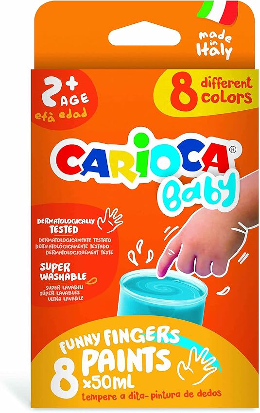 Detalle 2 de Carioca FINGER PAINT KO032 — Set pintura de dedos 6×80 ml 🎨