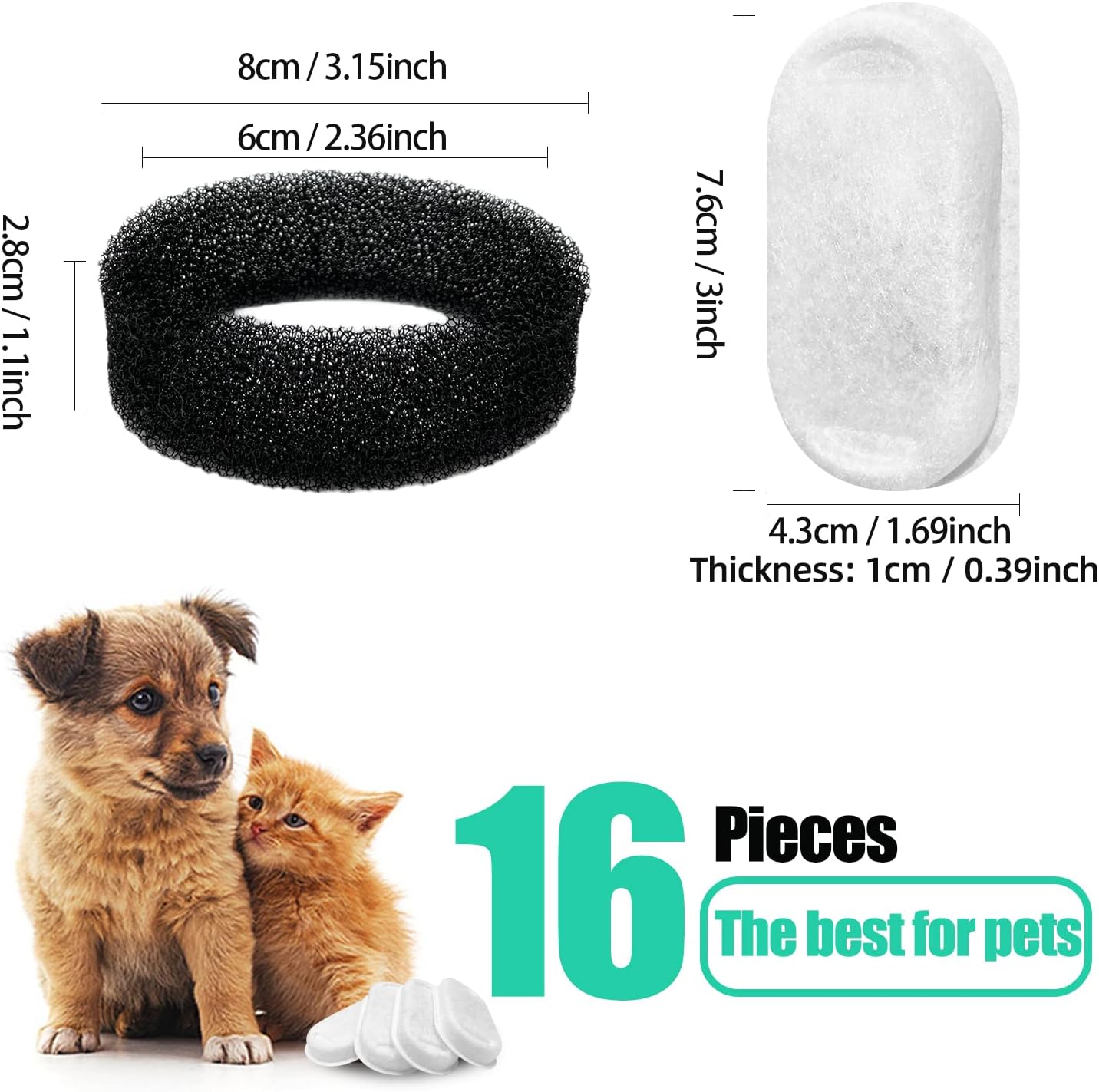 Detalle de TOMXCUTE Ersatzfilter 7,6 × 4,3 cm 🐾
