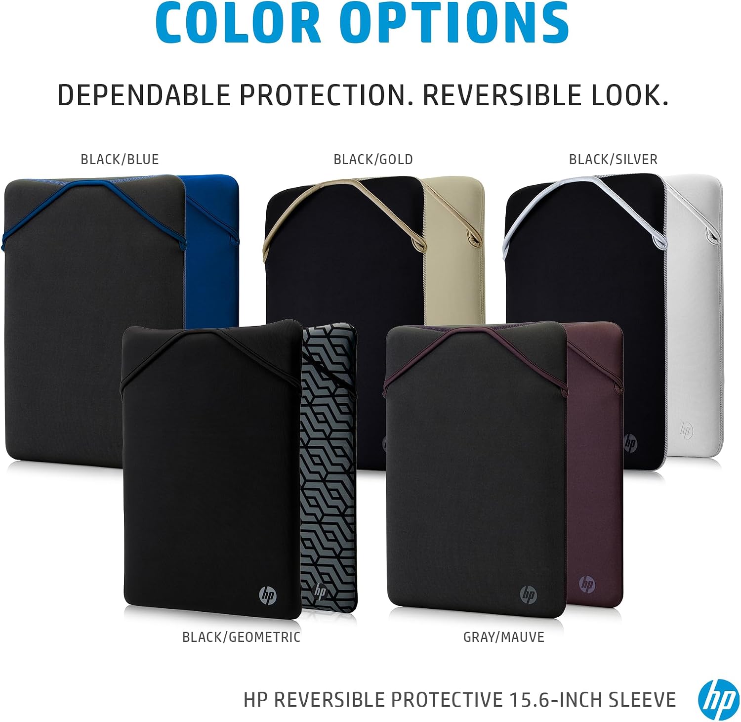 Thumbnail 4 de HP 15.6 Inch Grey & Mauve Protective Reversible Sleeve Case
