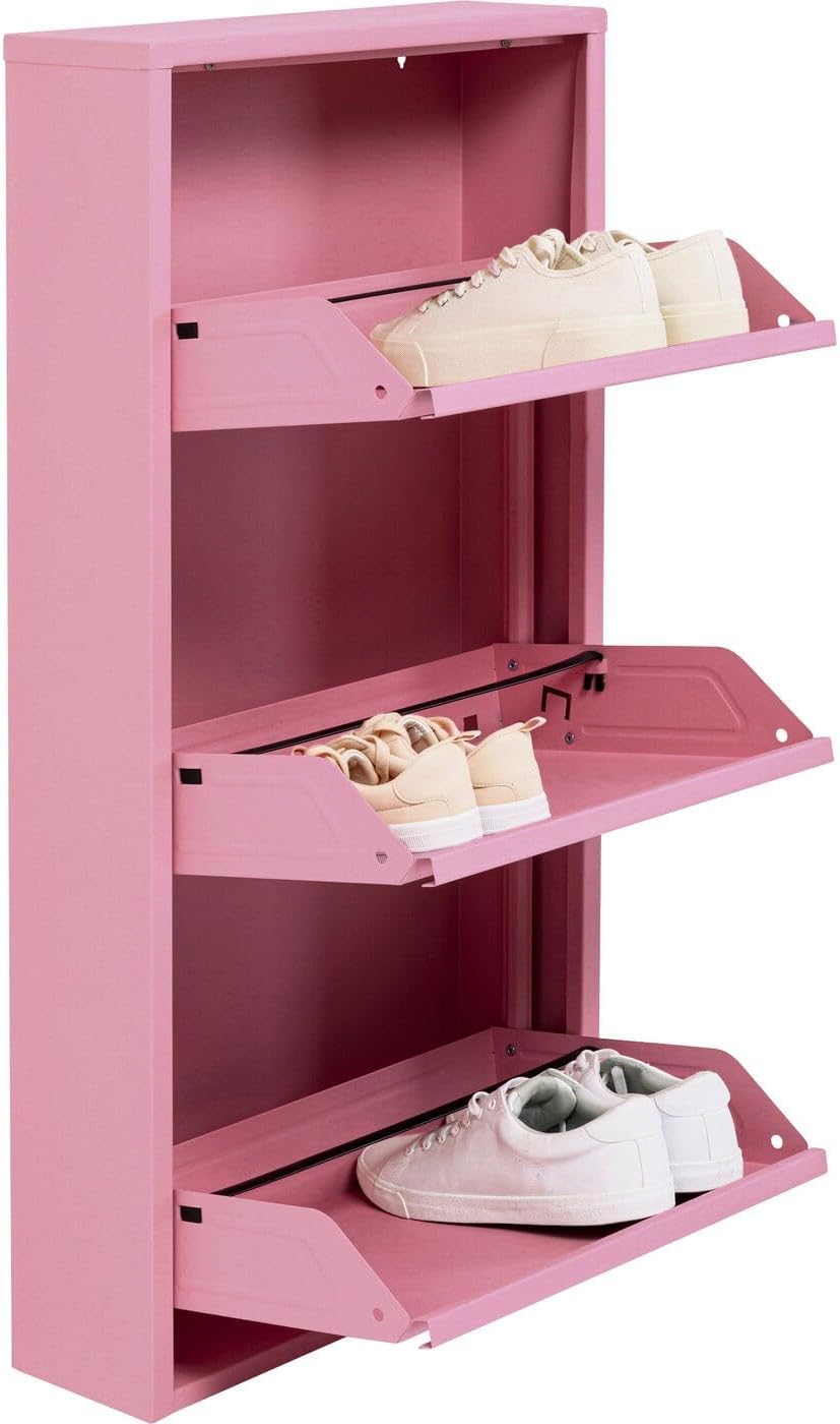 Detalle de Kare Design Scarpiera Caruso – 3 scomparti basculanti, Rosa, 103x50x15 cm