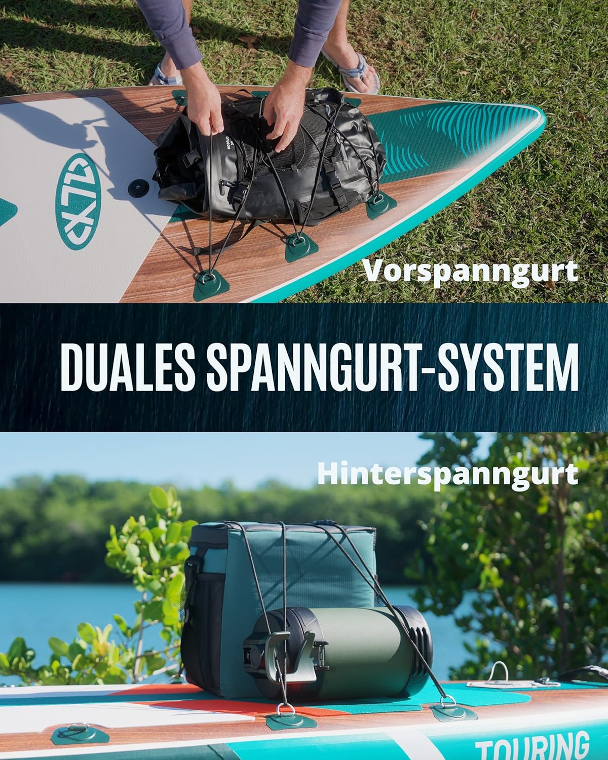 Detalle de ZLX Stand Up Paddling Board 350x83 cm – stabiles, vielseitiges SUP-Set für alle Könnensstufen