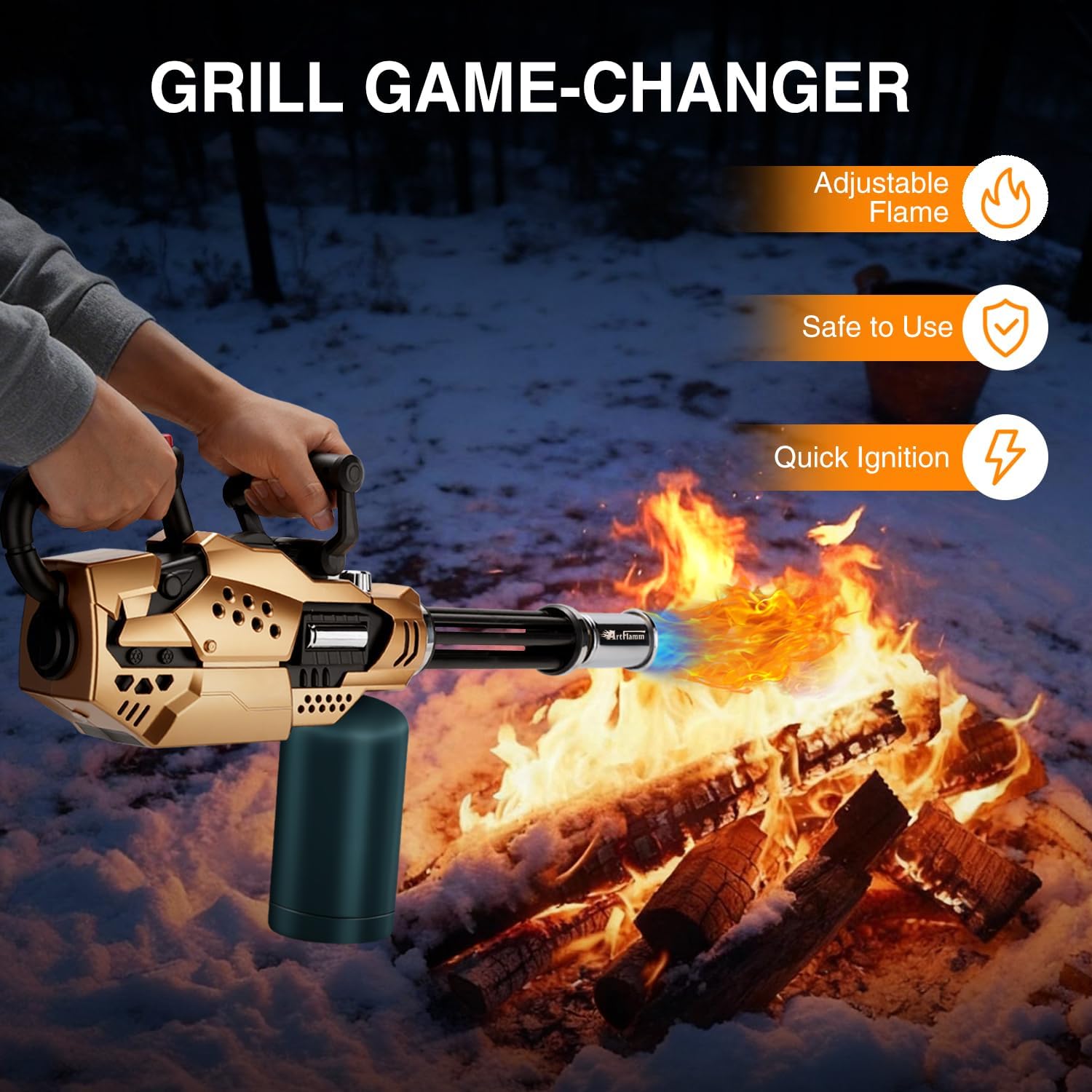 Thumbnail 2 de ARTFLAMM Flame Thrower Gun - Propane Cooking Torch for BBQ, Campfire and More