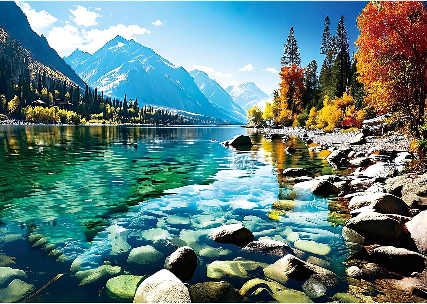 Detalle de Blueforest 300-Piece Mountain Landscape Puzzle