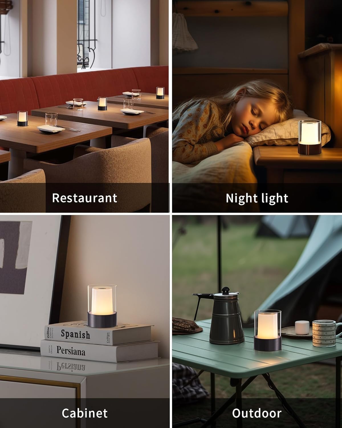 Thumbnail 6 de PUSU CA007 Rechargeable Table Lamp Set of 2, Cordless Touch Dimming