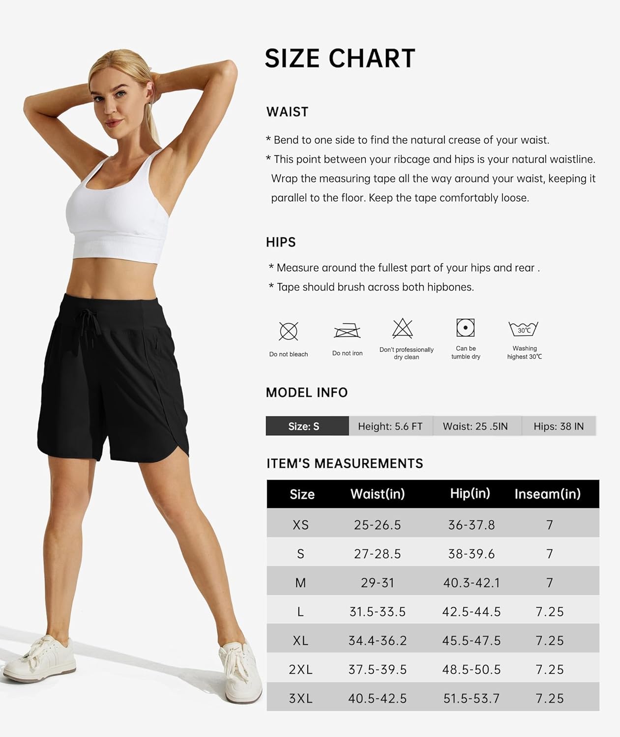 Thumbnail 6 de WILLIT Damen Shorts Sporthose Kurz High Waist – Schnelltrocknend, 7" Inseam, mit 3 Reißverschlussfächern