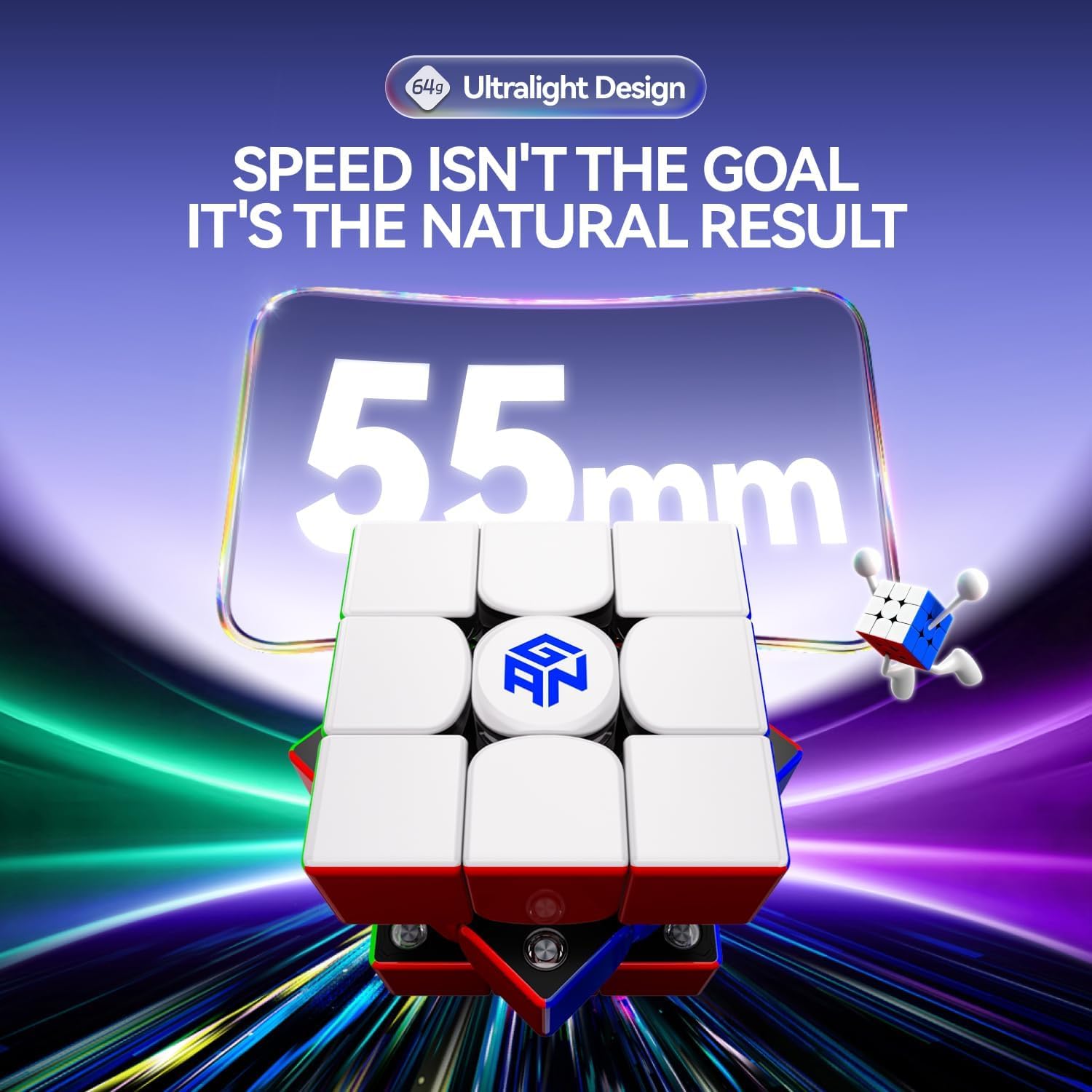 Detalle 2 de GAN V100 Maglev Zauberwürfel 3x3 – Magnetischer Speedcube für Höchstleistungen